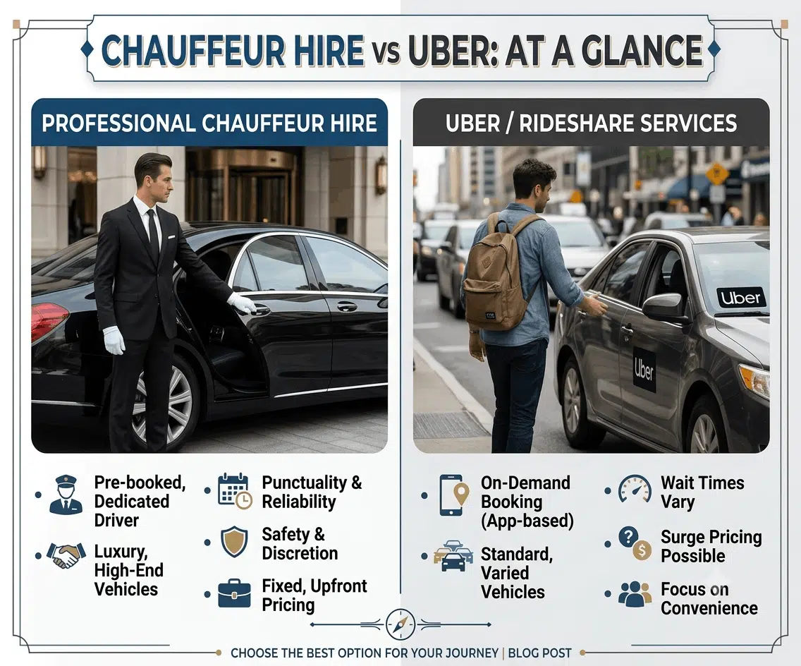 Chauffeur Hire vs Uber